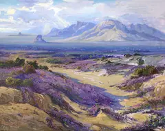 Fred Grayson Sayre, Verbena Time on the Desert, oil on canvas