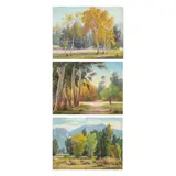 Near Riverside California, Golden Sycamores and Mountain & Trees (a group of three) by Paul Grimm, first signed 'Paul Grimm' (lower left); second and third signed 'Paul Grimm' (lower right), offered Apr 2025