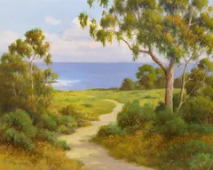 David Chapple, Coastal Bluffs Meadow, oil on linen laid to board