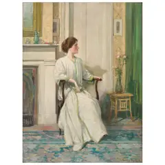 Charles Reiffel, Portrait of a Woman in Profile, oil on canvas