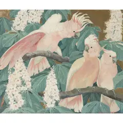 Jessie Arms Botke, Three Leadbeater's Cockatoos, oil on Masonite