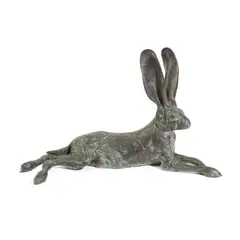 Mark Rossi, Reclining Rabbit, bronze with olive patina