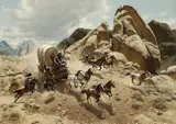 Frank McCarthy, When a Lever Action Carbine Lowered the Odds, oil on Masonite