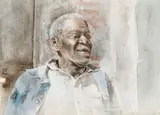 Hubert Shuptrine, Study of William (Country Store on the Trace), watercolor on paper