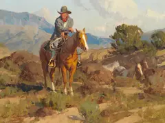 Bill Anton, The Wrangler, oil on canvas laid to panel