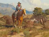 Bill Anton, The Wrangler, oil on canvas laid to panel