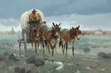 Robert Pummill, Rainy Day on the Chisolm, oil on canvas