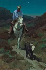 Nevada Moon by Bill Anton, 2006, oil on canvas laid to panel, offered Apr 2025