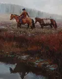 John Fawcett, Creekside Reflection, oil on Masonite
