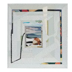 Tony Berlant, The Right Spot, 1995, found metal collage with steel brads on wood