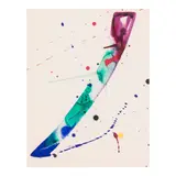 Sam Francis, Study for Sculpture (SF66-131), 1966, acrylic and gouache on paper on paper on board