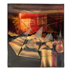 Helen Pashgian, Untitled, 1983, epoxy with mixed media collage on canvas on wood
