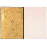 Eric Orr, Nine Way, 1982, lead, gold leaf, bone and mixed media on linen on panel