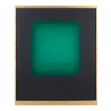 Eric Orr, Green Shadow, 1986, oil on canvas in artist's lead frame with gold leaf