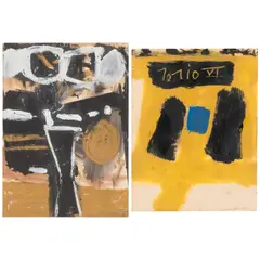 Emerson Woelffer, Group of Two Works on Paper, 1955-59, oil and gouache on paper