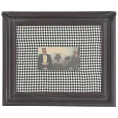 Alexis Smith, Dilemma, 2003, ballpoint pen on printed paper and fabric collage in artist's chosen frame