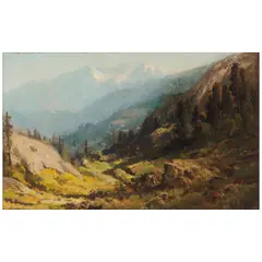 William Franklin Jackson, Sierra Landscape, oil on canvas laid to Masonite