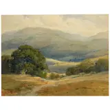 Percy Gray, Oaks and Hills, watercolor on paper