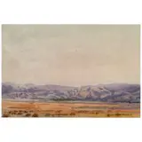 Albert Thomas Derome, Pioneer Home on the Plains and Rain, Brush Fire Sun and Near Coalinga (group of three)
