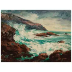 Alice Blair Thomas, Seascape, oil on canvasboard