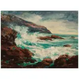 Alice Blair Thomas, Seascape, oil on canvasboard