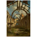 Manuel Valencia, Inside the Ruins of the Carmel Mission, oil on canvas
