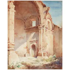 Carl Oscar Borg, Mission San Luis Rey, watercolor on paper