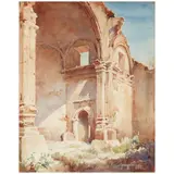 Carl Oscar Borg, Mission San Luis Rey, watercolor on paper