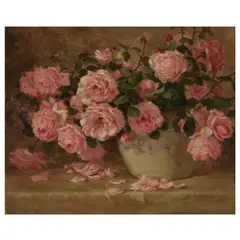 Edith White, Still Life with Roses, oil on canvas