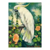 Jessie Arms Botke, Citron Crested Cockatoo (Looking Left), oil on canvas laid to board