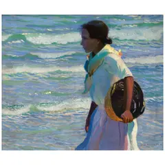 Arthur Grover Rider, Woman by the Sea, oil on canvas