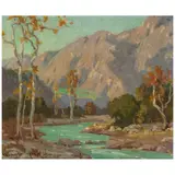 Eaton Cañon - Late Afternoon by Marion Wachtel, oil on canvas laid to board, offered Aug 2025