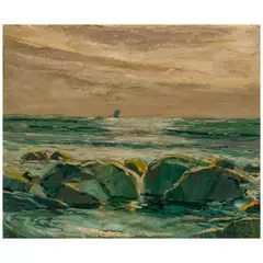 Paul Schumann, Seascape, oil on board