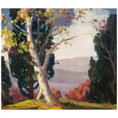 Fitch Burt Fulton, Young Sycamores, oil on board