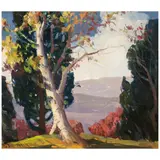 Fitch Burt Fulton, Young Sycamores, oil on board