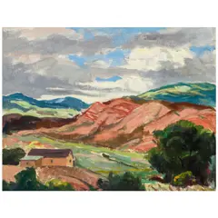 Cornelius Botke, Sketch Landscape, oil on canvas laid to Masonite