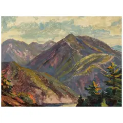 Cornelius Botke, Landscape, oil on board