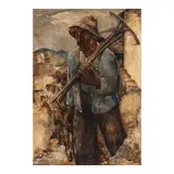 Willem van den Berg, Dutch Farmer and Fisherman on a Wharf (group of two)