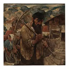 Willem van den Berg, Farmer, oil on panel
