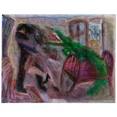 Carlos Gallardo, Man and Alligator, 1988, acrylic on canvas