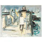 Philip Latimer Dike, Jetty People #3, 1965, oil on panel