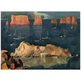 Millard Sheets, Boats at Fish Rock (Mendocino), watercolor on paper