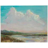 Neill Slaughter, Distant Shore and Marsh Near Marina (group of two), oil on canvas