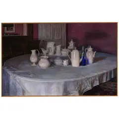 George Stave, Still Life with Porcelain Objects, oil on canvas