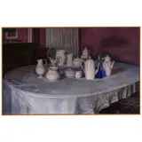 George Stave, Still Life with Porcelain Objects, oil on canvas