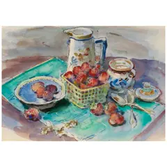 Clarence K. Hinkle, Strawberries, watercolor on paper