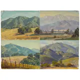 Paul Grimm, Four Landscape Studies, oil on board