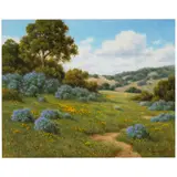 David Chapple, Back Country Lilacs, oil on canvas affixed to board