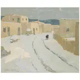 Jerry Jordan, Taos Winter Village, 2001, oil on canvas