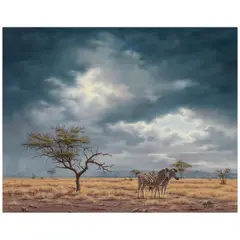 Rob MacIntosh, Storm at Serengeti, oil on canvas